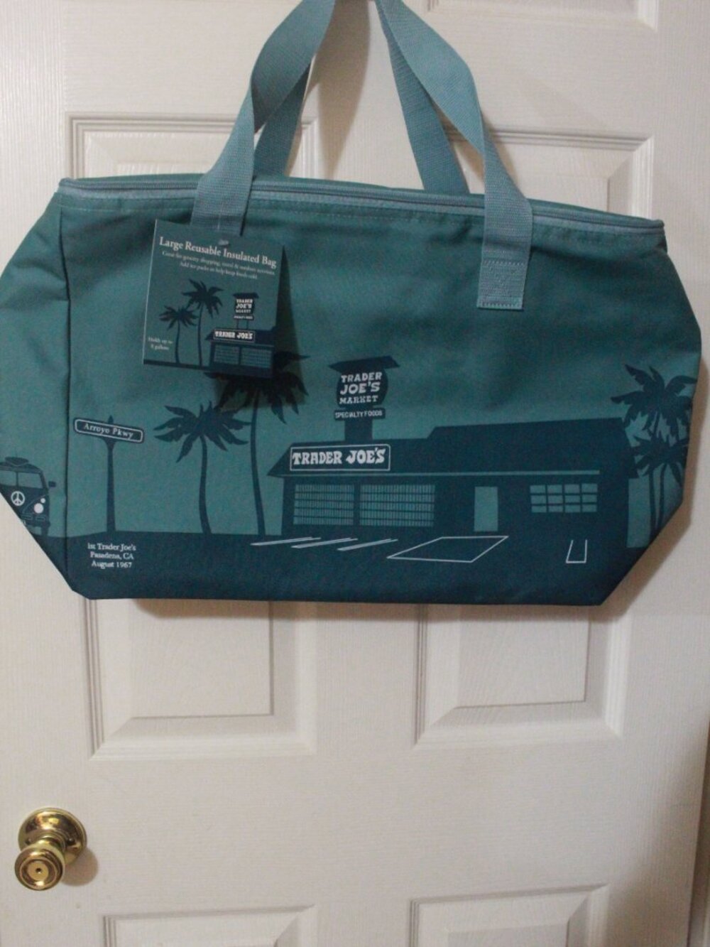 Trader Joe’s Teal Large Insulated Grocery Tote Cooler Bag